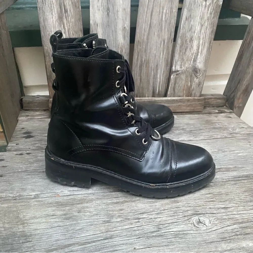 ALLSAINTS Lira black leather boots size 7